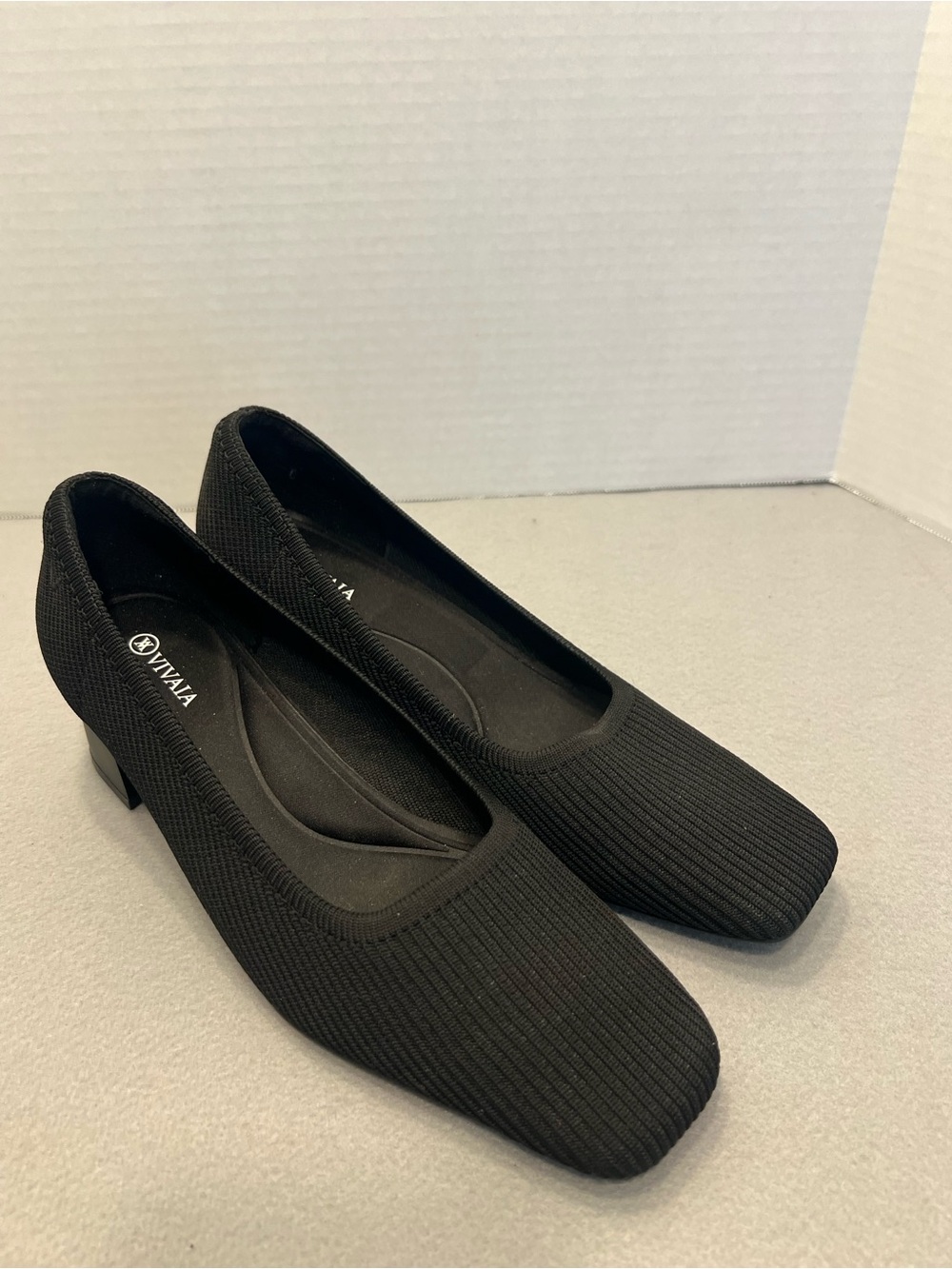 VIVAIA Melody Pro Square Toe Heels Black Size US 9.5